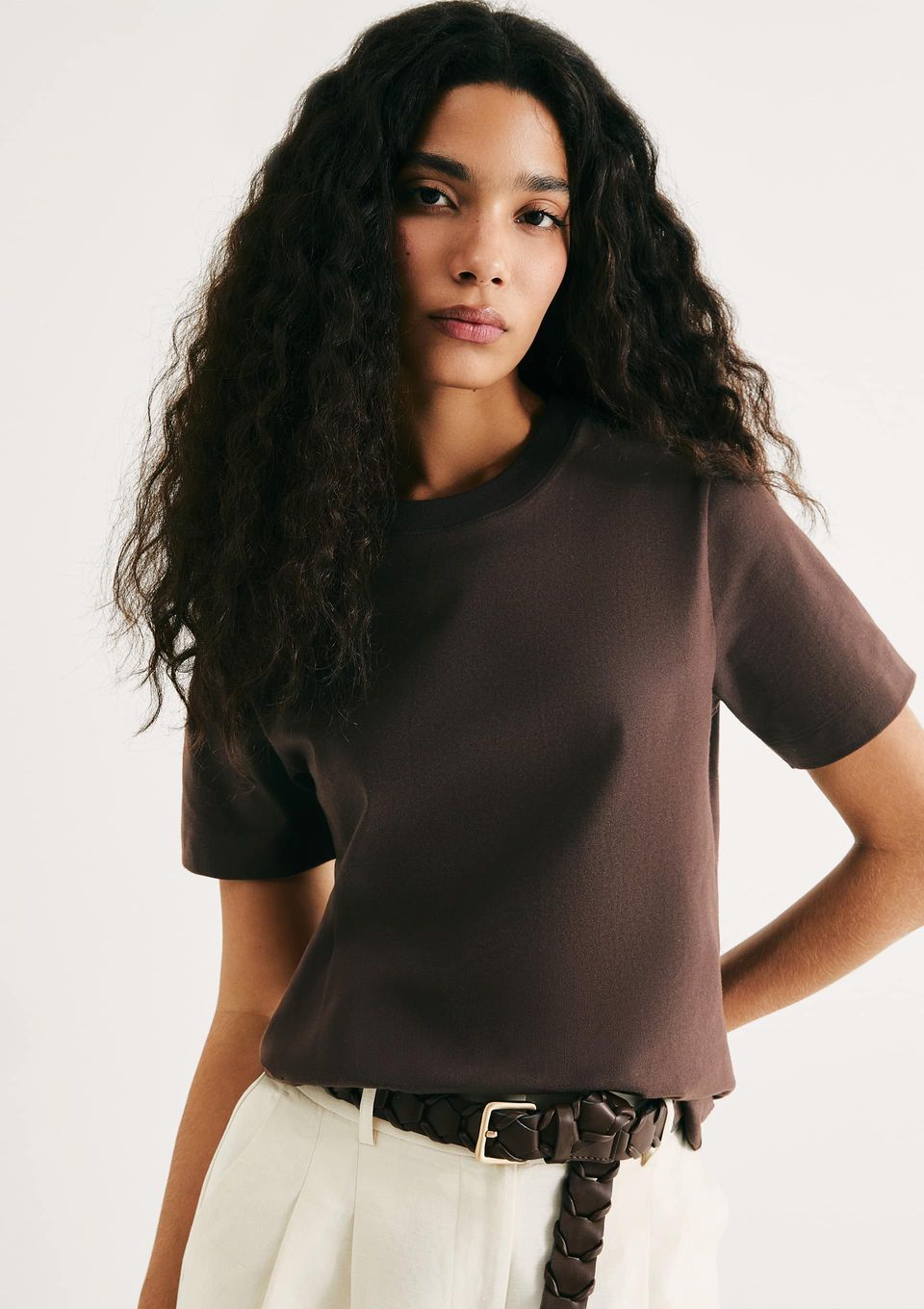 Camiseta Feminina Manga Curta Super Cotton - Marrom