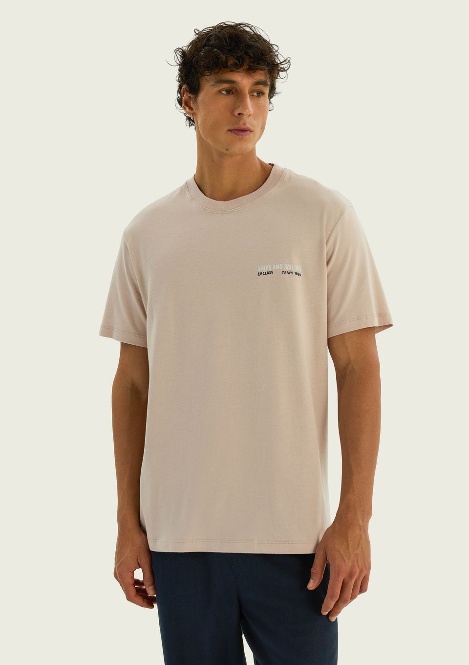 Camiseta Masculina Super Cotton Estampada - Bege