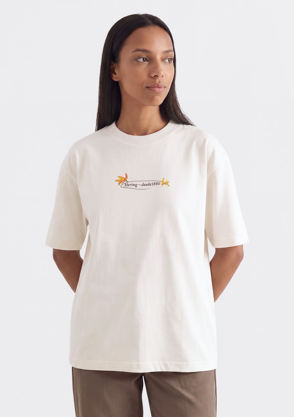 Blusa Feminina Manga Curta Estampada - Off White