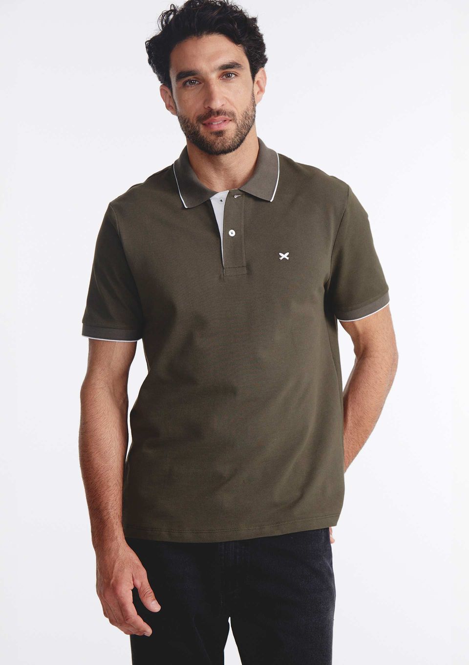 Polo Masculina com Bordado em Malha Premium - Verde