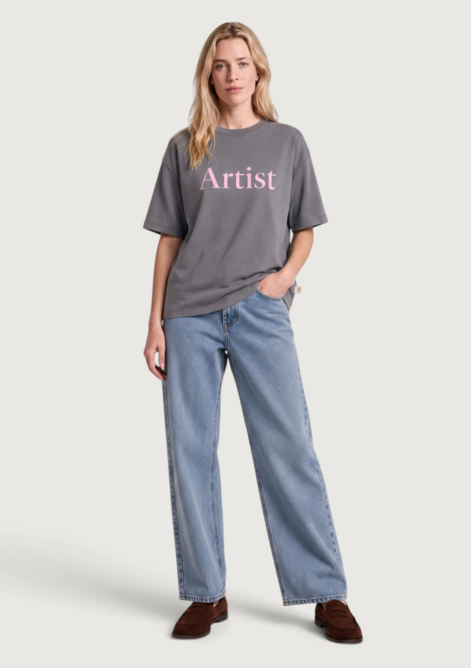 Camiseta Unissex Super Cotton com Estampa Hering Kids + Renata Vanzetto - Cinza — Hering
