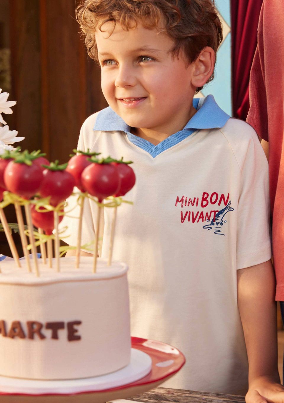Polo Infantil Menino Super Cotton com Estampa Hering Kids + Renata Vanzetto - Off White