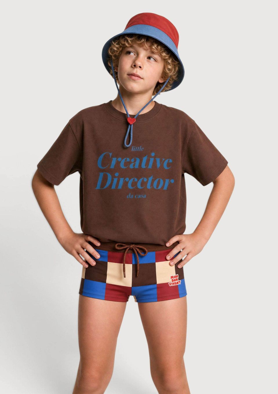 Sunga Infantil em Lycra com Estampa Hering Kids + Renata Vanzetto - Marrom