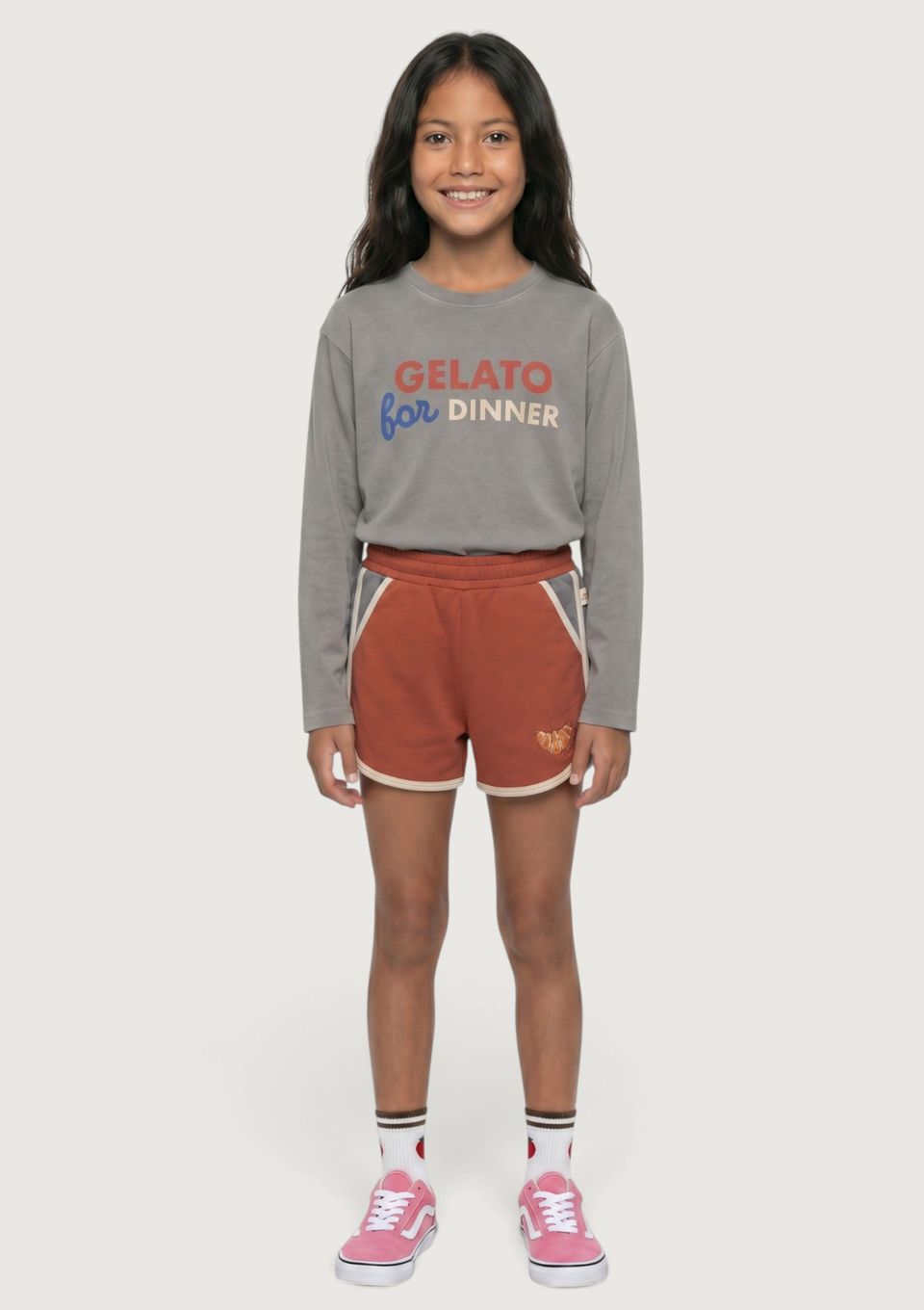 Shorts Infantil Unissex Croissant Hering Kids + Renata Vanzetto - Laranja