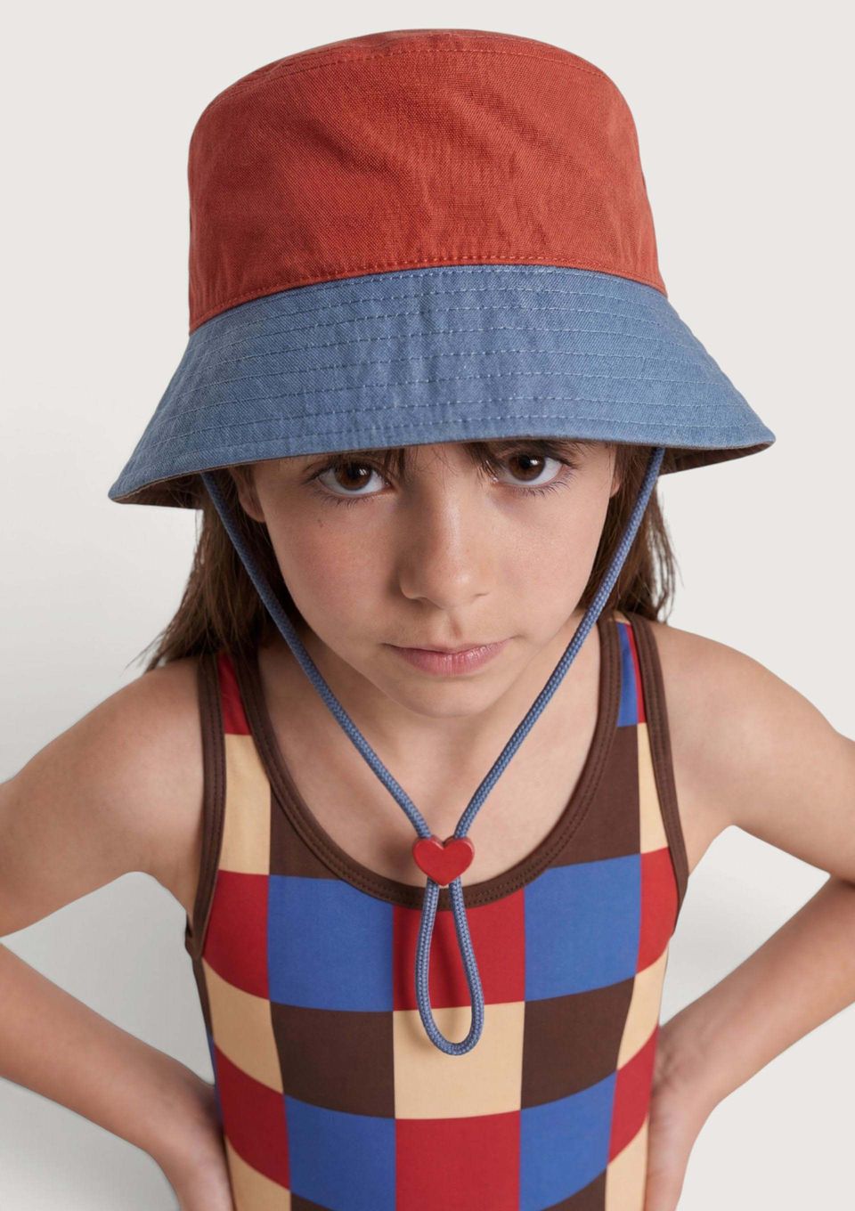 Chapéu Bucket Infantil Unissex Dupla Face Hering Kids + Renata Vanzetto - Marrom