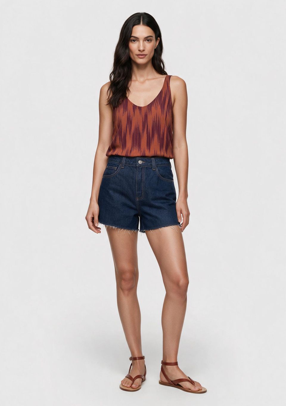 Shorts Jeans Feminino Barra A Fio - Azul Escuro