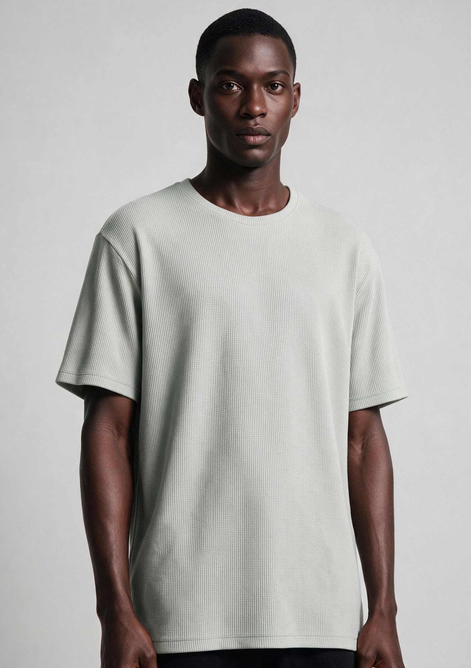 Camiseta Masculina Manga Curta Texturizada - Cinza