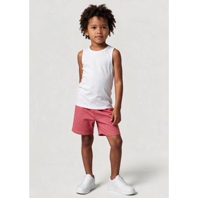 Bermuda Infantil Menino Cós De Elástico - Salmão