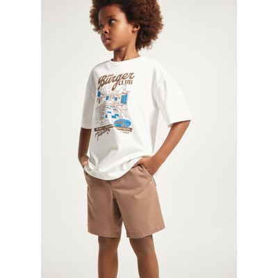 Bermuda Básica Infantil Menino Chino - Marrom