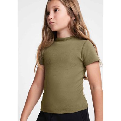 Blusa Manga Curta Infantil Menina Em Ribana - Verde
