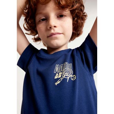 Camiseta Infantil Menino Regular Estampada - Azul