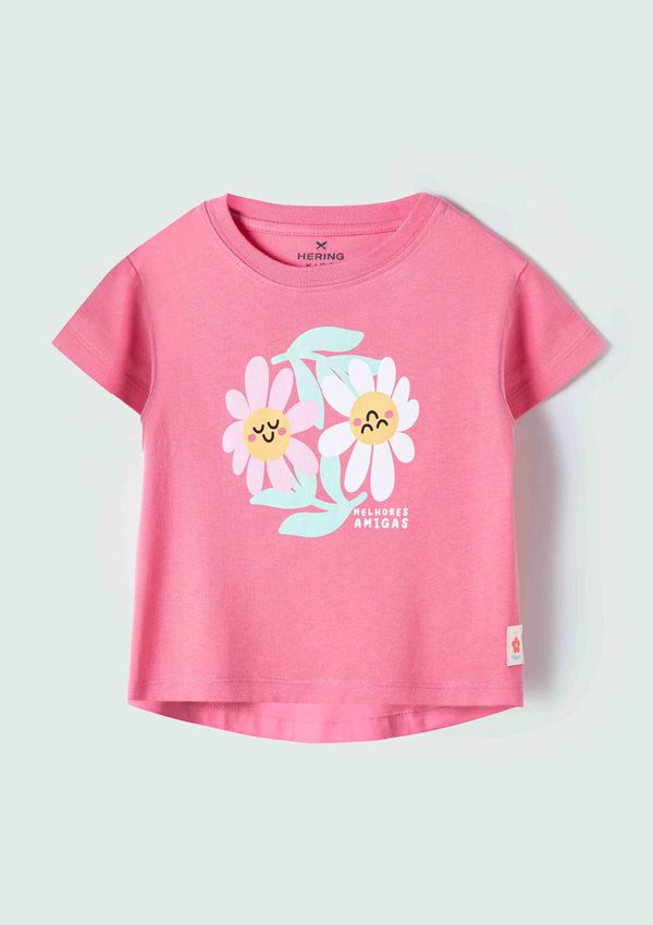 Blusa Infantil Menina Toddler Com Estampada - Rosa 001